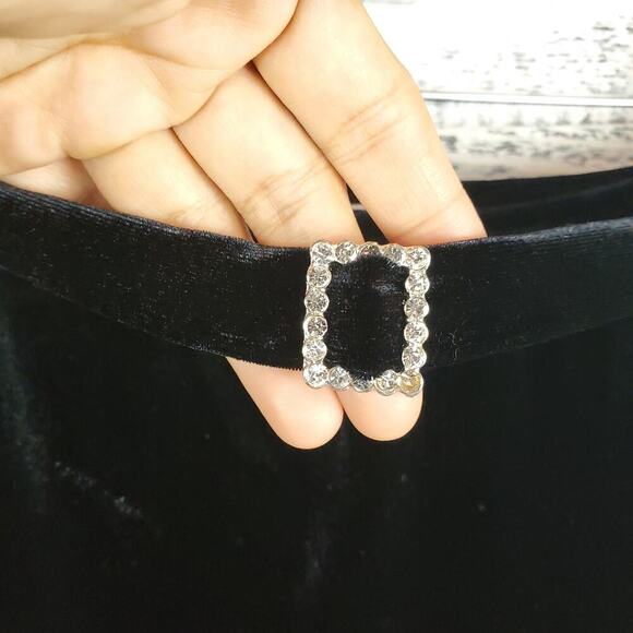 Vintage Maria Gabrielle Black Velvet Maxi Skirt Sz Small Y2K Gothic Glam - Picture 2 of 4